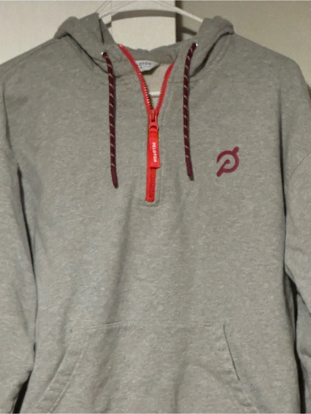 Peloton Gray Half Zip Hoodie Sweatshirt Logo Pullover Women’s Medium - Picture 8 of 9